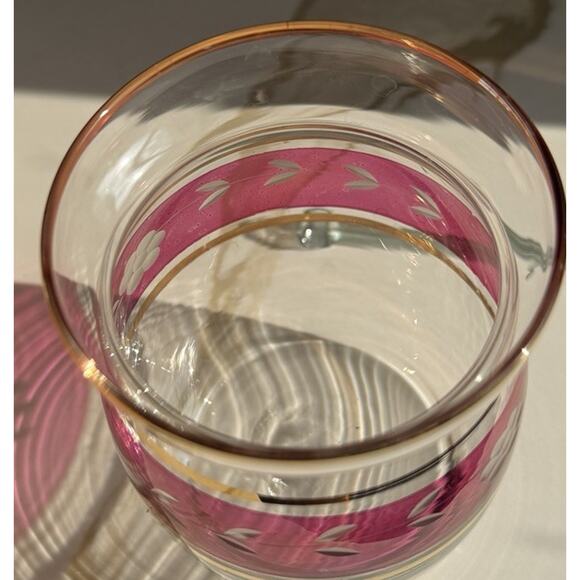 Antique Ruby Flash Glass Jam- Condiment Jar Etched With Gold Trim RARE 4” - Picture 3 of 10